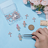 20Pcs Cross Silver Plated Zinc Alloy Cabochons MRMJ-HY0001-31-3
