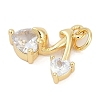 Brass Micro Pave Clear Cubic Zirconia Charms KK-G522-40G-01-2