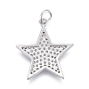 Brass Micro Pave Clear Cubic Zirconia Pendants ZIRC-M108-28-P-2