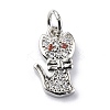Brass Micro Pave Cubic Zirconia Charms ZIRC-F131-07P-1