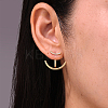 Punk Chic Brass Pave Clear Cubic Zirconia Stud Earrings LK0340-2