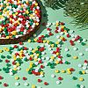 4 Colors Christmas 6/0 Glass Round Seed Beads SEED-X0058-06-5