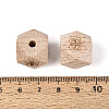 Laser Engraved Beech Wood Faceted Beads WOOD-T033-10B-3
