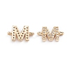 Brass Micro Pave Cubic Zirconia Letter Links ZIRC-I042-16G-M-2