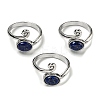 Natural Gemstone Adjustable Rings RJEW-K269-08P-2