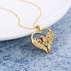 Brass Micro Pave Cubic Zirconia Pendant Necklaces NJEW-BB66483-A-4