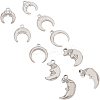 10Pcs 5 Style 304 Stainless Steel Pendants STAS-UN0024-67-1