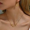 Elegant Hollow Fan Brass Necklace & Dangle Earrings Set RC4710-3