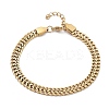 Ion Plating(IP) 304 Stainless Steel Chains Bracelets BJEW-U017-02G-4