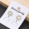 Brass Micro Pave Clear Cubic Zirconia Stud Earrings EJEW-M076-01G-01-4