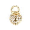 Rack Plating Brass Micro Pave Clear Cubic Zirconia Charms KK-Z060-11G-1