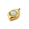 304 Stainless Steel with Natural Mixed Gemstone Pendants  Oval STAS-Z135-08G-3