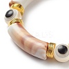 8Pcs 8 Color Acrylic Curved Tube & Plastic Evil Eye Beaded Stretch Bracelets Set BJEW-JB08963-6