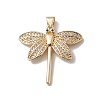 Rack Plating Brass Micro Pave Clear Cubic Zirconia Pendants KK-H434-44G-1