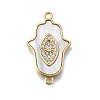 Hamsa Hand Connector Charms KK-V010-02G-01-1