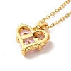 Pink Cubic Zirconia Pendant Necklace NJEW-H161-01B-3