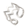 Non-Tarnish Double Layer Wave 304 Stainless Steel Open Cuff Rings for Women LS-RJEW-N048-08P-1