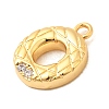 Brass Micro Pave Cubic Zirconia Charms KK-C117-12G-O-2