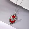 Halloween Alloy Glass Gothic Oval with Bat Pendant Necklaces FS-WG54020-01-1