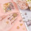 40Pcs 2 Colors 201 Stainless Steel Flat Round Stud Earring Findings STAS-UN0060-71-3
