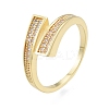 Clear Cubic Zirconia Open Cuff Ring RJEW-G261-09G-3