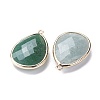 Faceted Natural Green Aventurine Pendants G-M356-A02-LG-2