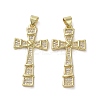 Brass Micro Pave Clear Cubic Zirconia Pendants KK-H466-09G-04-1