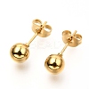 304 Stainless Steel Ball Stud Earrings EJEW-C501-10D-6