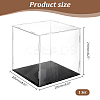 Square Transparent Acrylic Minifigure Collections Display Case with Black Base ODIS-WH0099-19-2