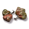 Natural Unakite Pendants G-B127-05P-12-3