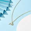 Clear Cubic Zirconia Word No Pendant Necklace NJEW-JN04330-02-3