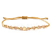Brass & Glass Beads Braided Bead Bracelets for Women IU7406-4-1