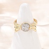 Brass Micro Pave Cubic Zirconia Cuff Rings RJEW-C140-14G-1