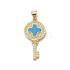 Brass Micro Pave Clear Cubic Zirconia Pendants KK-A221-03C-G-1