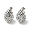 304 Stainless Steel Teardrop Stud Earrings EJEW-B108-07P-4