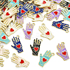 60Pcs 6 Colors Alloy Enamel Pendants ENAM-CJ0003-82-3