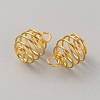 Stainless Steel Spiral Bead Cage Pendants STAS-WH0016-57G-2
