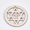Undyed Wood Big Pendants WOOD-T016-03C-1