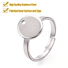Tarnish Resistant Adjustable 304 Stainless Steel Pad Ring Settings STAS-S064-11-2