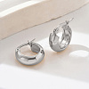 Minimalist European and American Style 201 Stainless Steel Glossy Hoop Earrings for Women PD5223-2