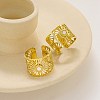 Hollow Out Flower 304 Stainless Steel with Natural Shell Cuff Open Rings for Women FS-WGFCCCD-01-2