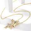Brass Micro Pave Clear Cubic Zirconia Pendant Necklaces LS-NJEW-M084-01G-02-1
