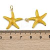 Brass Enamel Starfish Pendants KK-I377-03G-B-4