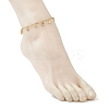 304 Stainless Steel Shell Shape Tassle Paperclip Chain Anklets AJEW-AN00751-3