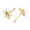 Clear Cubic Zirconia Snowflake Stud Earrings EJEW-P199-23G-2