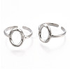 Non-Tarnish 304 Stainless Steel Hollow Oval Cuff Rings RJEW-N038-120P-2
