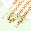 8MM 304 Stainless Steel Textured Double Rolo Chain Necklaces for Women NJEW-G194-05G-01-1