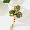Summer Beach Alloy Yellow Green Enamel Flower Flat Snake Chain Anklets for Women FS-WGA3212-01-5