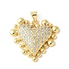 Brass Micro Pave Clear Cubic Zirconia Pendants ZIRC-I071-03G-02-1