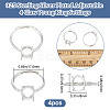 4Pcs Adjustable Brass Solitaire Ring Settings KK-BBC0011-85-2